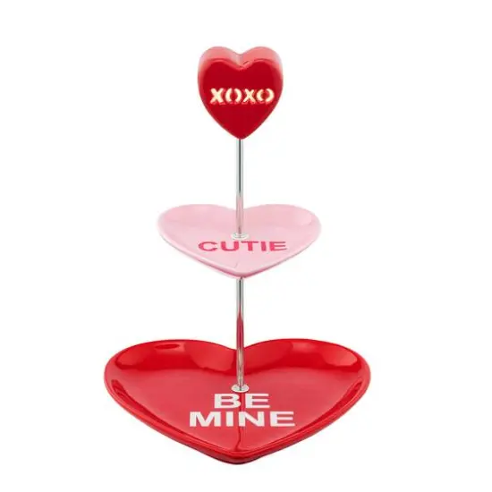 Miss Valentine Tiered Candy Heart Cupcake Plate {1}