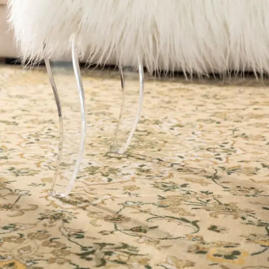 Glitzhome&reg; 24" Faux Fur Acrylic Bench {6}