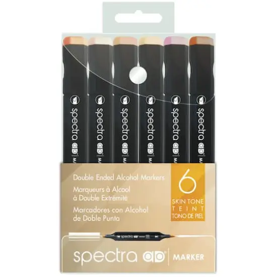 Chartpak&reg; Spectra Ad&trade; 6 Color Skin Tones Marker Set {1}