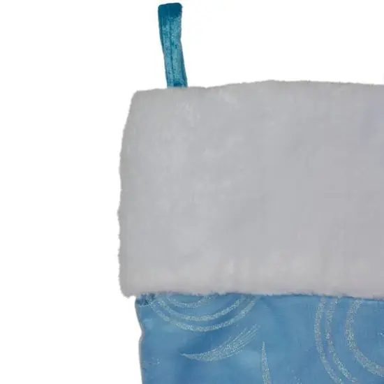 22.5" Glittering Swirl Design Christmas Stocking, Blue {6}
