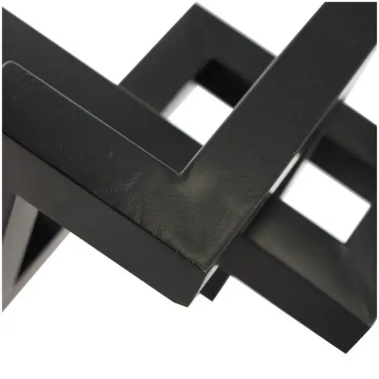 13.5" Iron Geometric Abstract Shaped Sculpture D&eacute;cor Black {6}