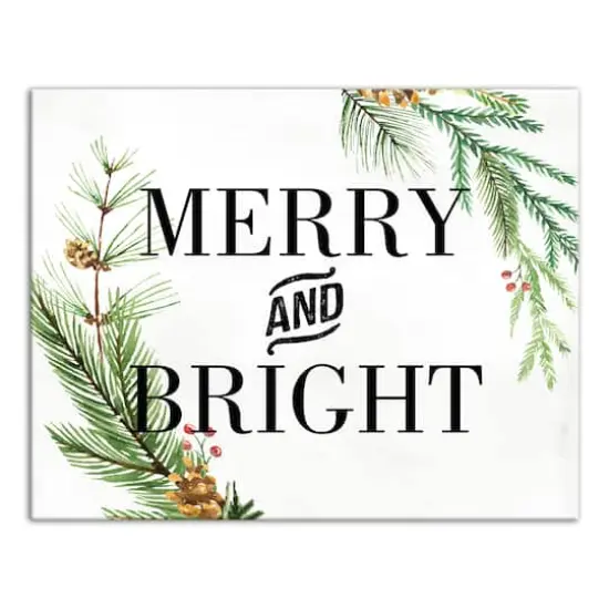 Merry And Bright 14x11 Canvas Wall Art {1}