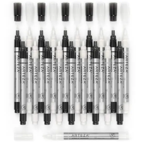 Arteza&reg; Black & White Acrylic Paint Marker Set {3}