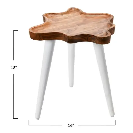 Hello Honey&reg; Wood Wavy Edge End Table {10}