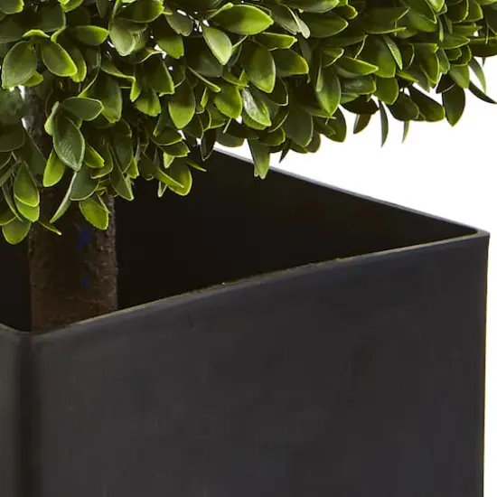 27" Boxwood Artificial Plant in Black Planter {4}