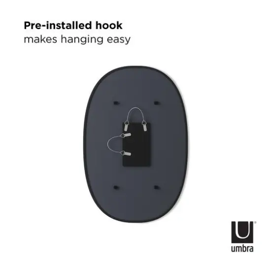 Umbra 36" Black Hub Oval Wall Mirror {6}