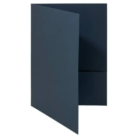 JAM Paper 9.5" x 11.5" 2-Pocket Linen Folders, 6ct. Navy Blue {4}