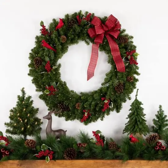36" LED Canadian Pine Artificial Christmas Wreath {6}