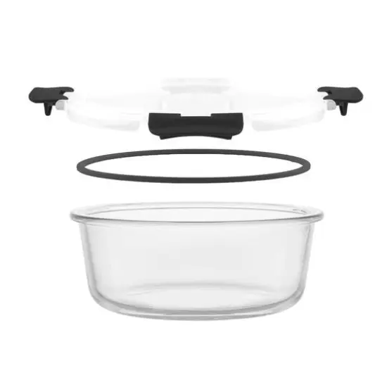 JoyJolt&reg; Glass Storage Containers Set Black {8}