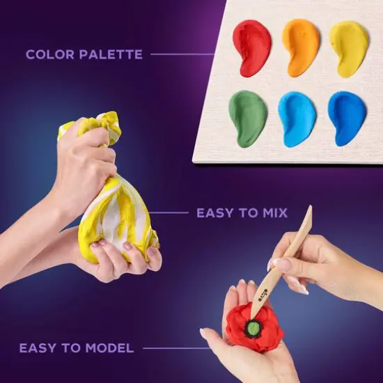 OKTO DIY Wood & Craft Freedom Flowers Clay Kit {4}