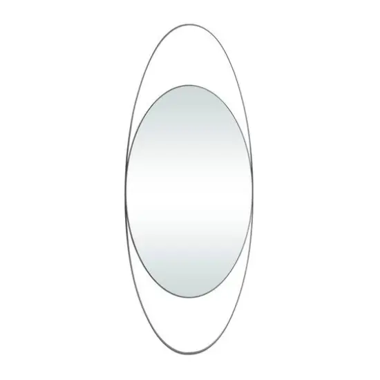 Black Contemporary Wall Mirror, 16" x 2" x 42" {1}