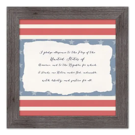 Pledge of Allegiance Western Gray Framed Print {1}