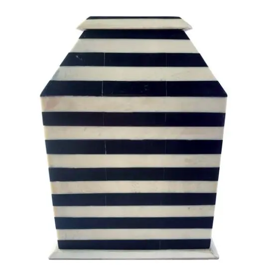Hello Honey&reg; 9" Black & Cream Striped Reclaimed Wood Box {6}