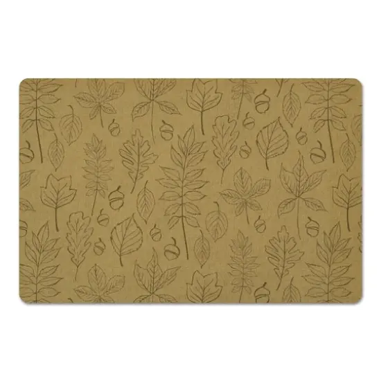 Mustard Leaf Pattern Floor Mat {1}