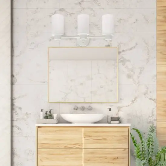 Lalia Home Essentix 3-Light White Shade Vanity {6}