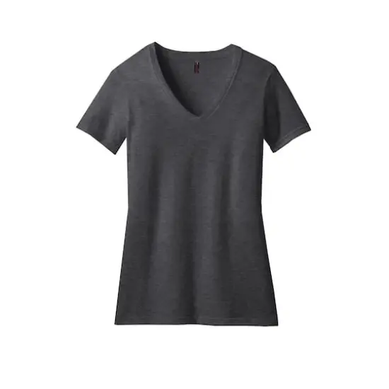 District® Women's Perfect Blend® V-Neck T-Shirt Heathered Charcoal {1}
