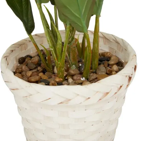 2ft. Coastal Style Artificial Foliage in White Bamboo Pot {4}