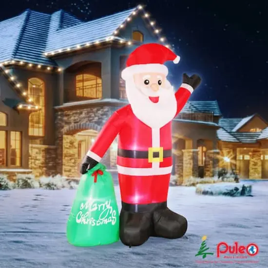 8ft. Inflatable Christmas Santa with Warm White LED Lights {4}