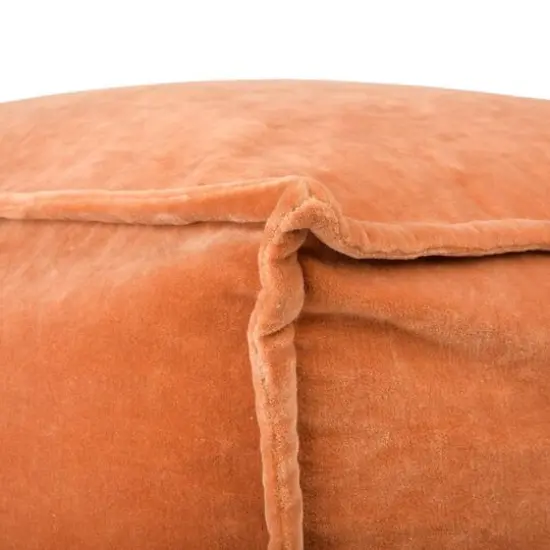 Hello Honey&reg; 18" Modern Boho Cotton Velvet Pouf Rust {9}