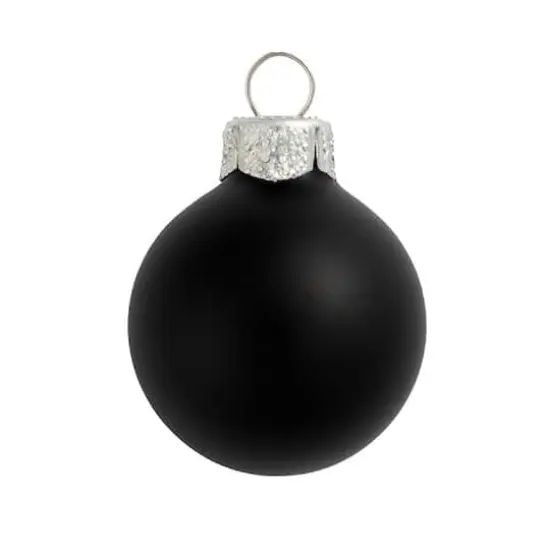 Whitehurst 4ct. 5" Matte Glass Ball Ornaments Black Matte {1}