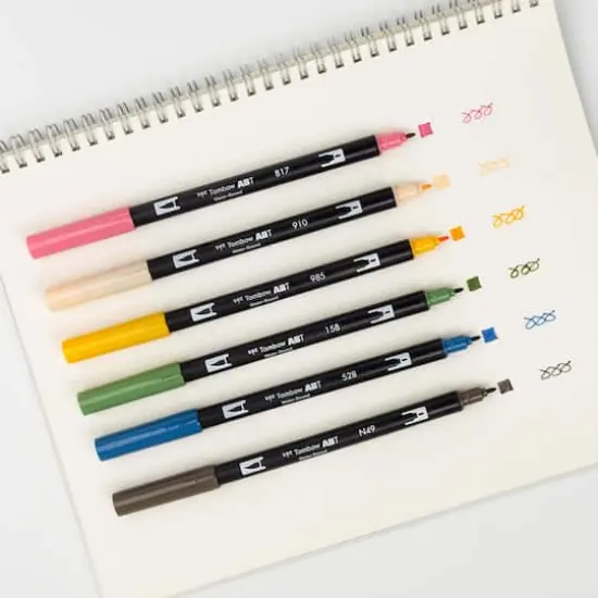 Tombow Flowers Manga Illustration Dual Brush Pen Art Set {7}