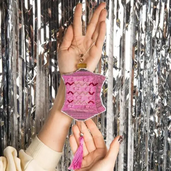 Crystal Art Christmas Tree Toy Plastic Canvas Counted Cross Stitch Kit Set Of Pictures Colorful Lanterns {3}