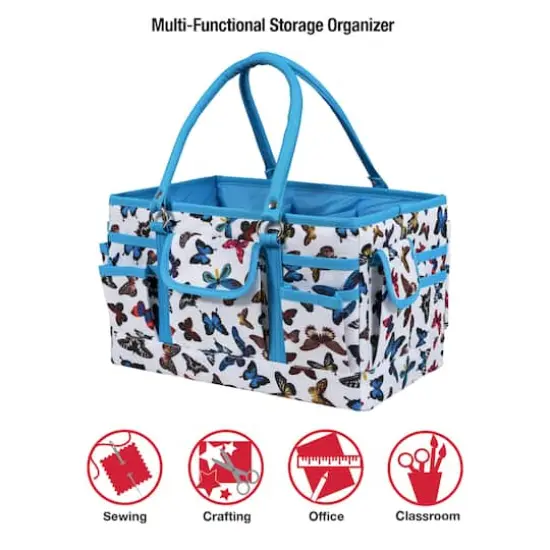 SINGER&reg; Butterfly Print Collapsible Sewing Storage Tote Caddy {11}