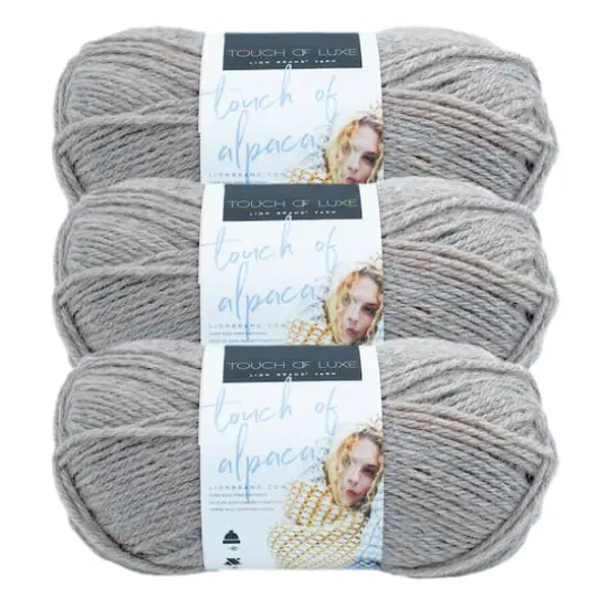 3 Pack Lion Brand&reg; Touch of Alpaca&reg; Yarn Taupe {1}