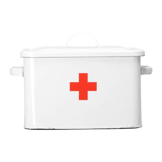 Hello Honey&reg; Metal First Aid Box with Lid White/Red {8}
