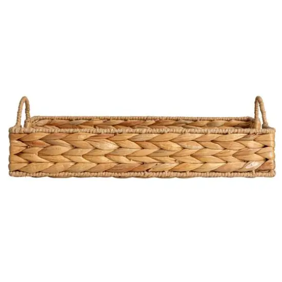Hello Honey&reg; 15.75" Natural Water Hyacinth Handwoven Tray with Handles {5}