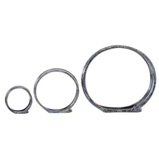 14" Silver Ceramic Glam Candlestick Holder Set {9}