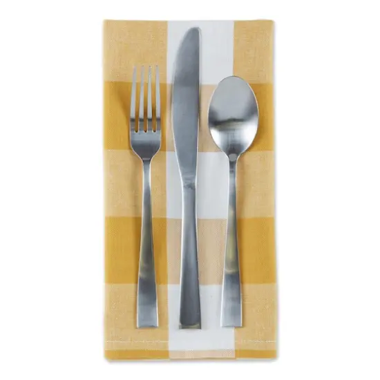 DII&reg; Buffalo Check Oversized Napkin, 6ct. Gold/White {4}