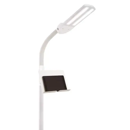 OttLite&nbsp;White Dual Shade LED Floor Lamp with USB Charging Station {9}