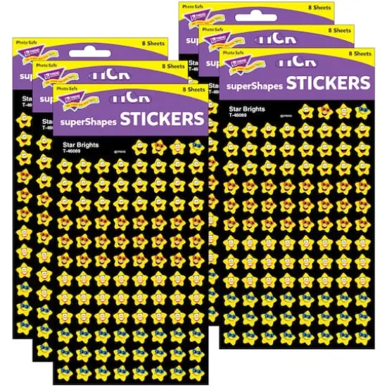Trend Enterprises® superShapes Star Brights Stickers, 6 Packs of 800ct. {1}