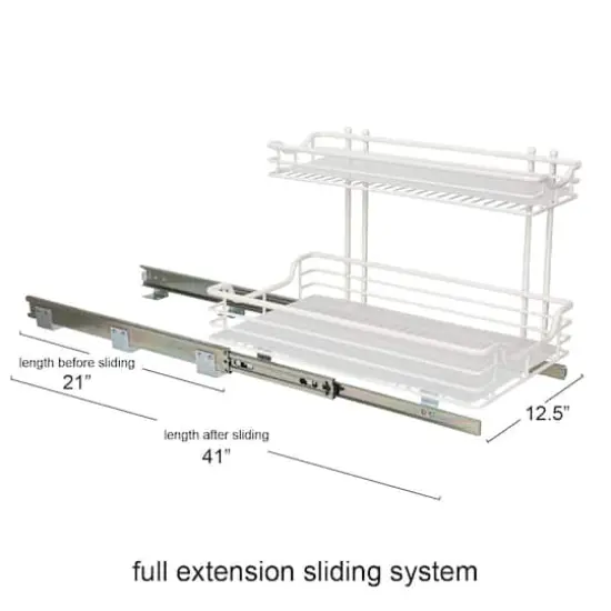 Household Essentials Glidez 2-Tier Cabinet Organizer White {5}