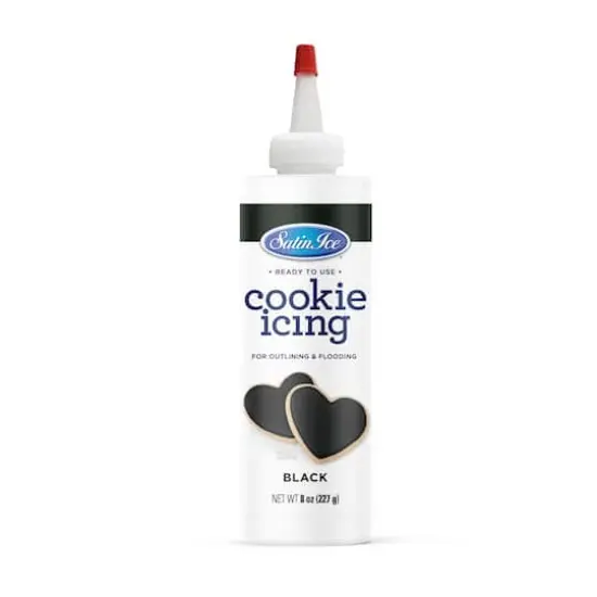 Satin Ice&reg; Ready to Use Cookie Icing, 8oz. Black {1}
