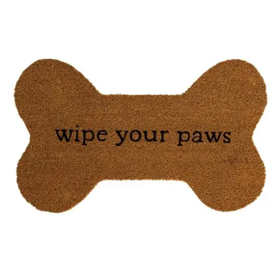Hello Honey&reg; 29" x 17.5" Wipe Your Paws Natural Coir Bone Doormat {8}