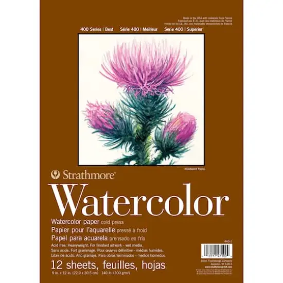 Strathmore Watercolor Paper Pad, 400 Series, Spiral-Bound, 12 Sheets, 9" x 12" {1}