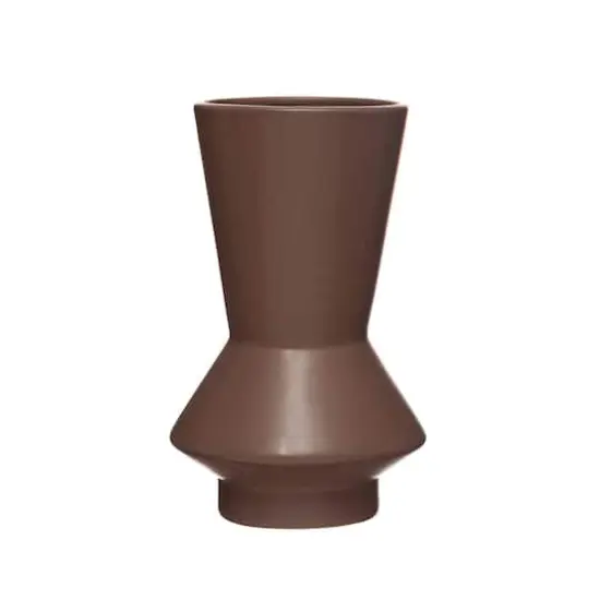 Hello Honey&reg; 8" Eggplant Hourglass Shaped Stoneware Vase {1}