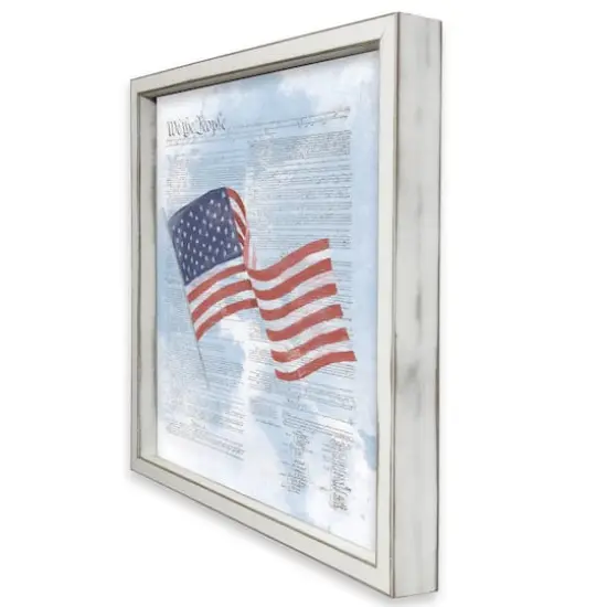 24" Flag Constitution Framed Print White Frame {3}
