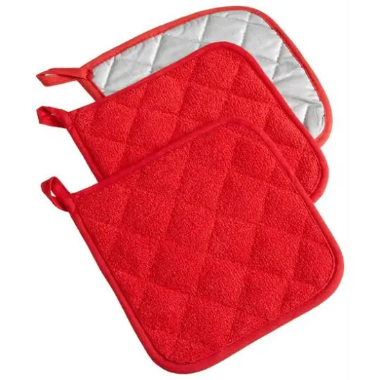 DII&reg; Terry Cloth Potholders, 3ct. Gray {2}