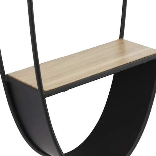 40" Black Contemporary Metal Wall Shelf {5}