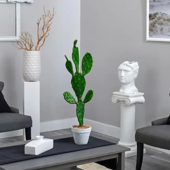 3ft. Cactus Plant in White Planter {4}