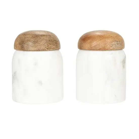 Hello Honey® 4" White Marble & Mango Wood Pinch Pot with Lid {10}