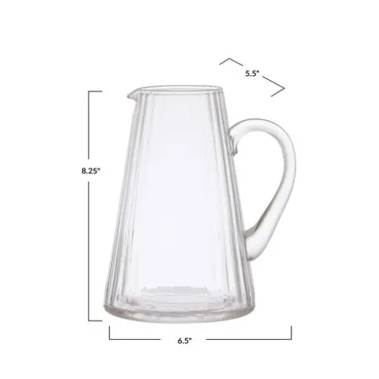 Hello Honey&reg; 60oz. Clear Ribbed Glass Pitcher {5}