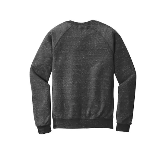 JERZEES&reg; Snow Heather French Terry Raglan Crew Black Ink {5}