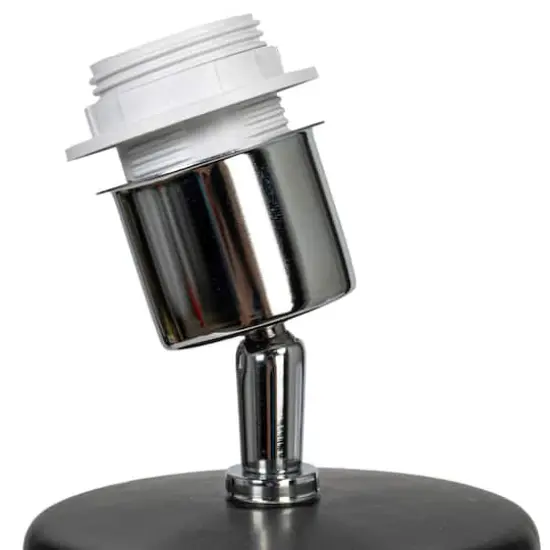 Hello Honey&reg; 20" Black Stoneware Table Lamp with Linen Shade {5}