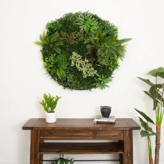 38" Framed Amazon Rainforest Artificial Living Wall Art Panel {8}