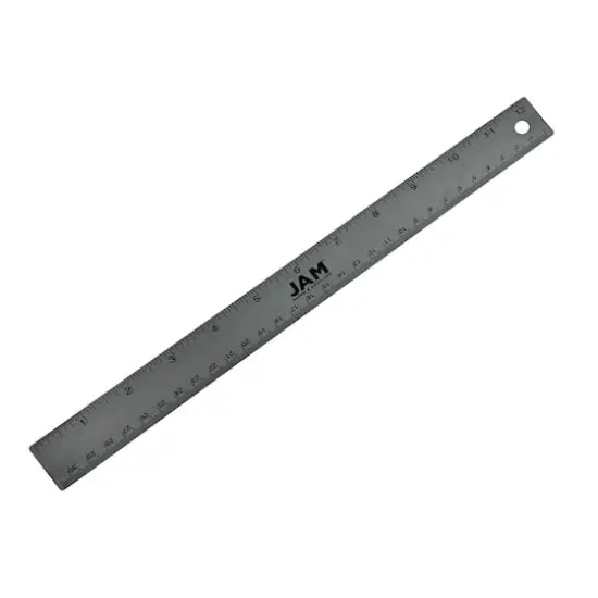 JAM Paper Metallic Stainless Steel Ruler Grey {1}