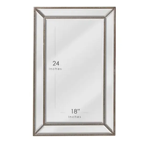 Head West 30" Silver Metro Beaded Glass Framed Vanity Mirror {6}
